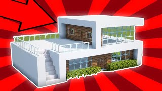 ✔ Como hacer una CASA MODERNA en Minecraft para Survival [upl. by Aryad]