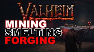 Valheim Tin and Copper  Mining Smelting and Forging [upl. by Annoya]