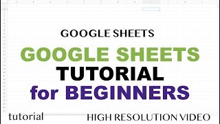 Google Sheets  Tutorial for Beginners  Part 1 [upl. by Gombosi573]