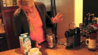 Nespresso Aeroccino Plus Frother Review Frothing Almond Milk [upl. by Nilad]